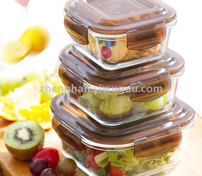 High Bay sealed glass crisper glass food container