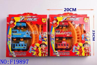 Children toys puzzle assembled together into blocks fire track car toys for boys