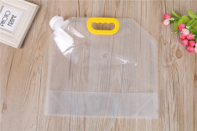Portable water bottle outdoor water bag container plastic drinking water bag can fold transparent water bag