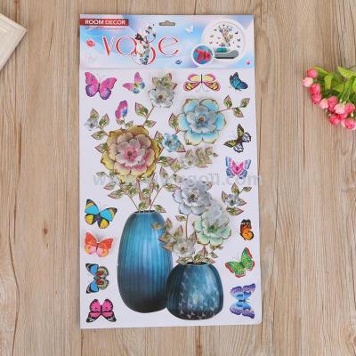 Creative Vase Stickers TV Background Wall Decoration Living Room Environmental Protection Stickers