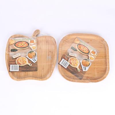 Large creative bamboo apple dinner plate, square tray hotel kitchen bamboo tableware