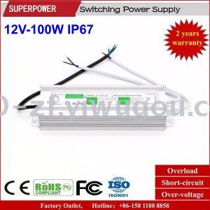 DC 12V100W waterproof IP67 monitoring LED switching power supply adapter