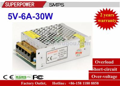 DC 5V6A 30W LED switching power adapter