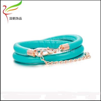 How long lobster clasp leather bracelet