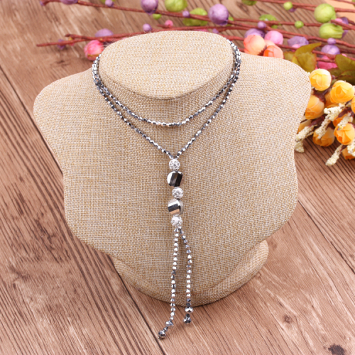 Dress Necklace Women‘s Korean Style Fashion Tassel Accessories Crystal Sweater Chain Long 10 Yuan Jewelry Shop