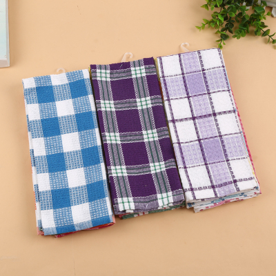 Pure cotton absorbent towel soft and simple style plaid household cloth.