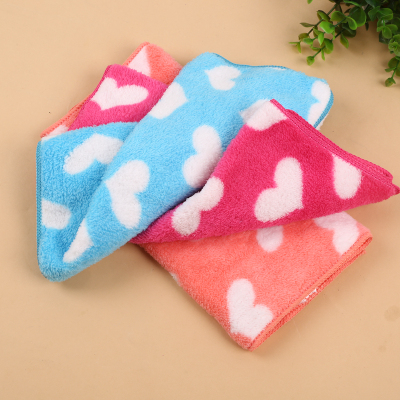 Pure cotton super soft baby towel love pattern small square towel.