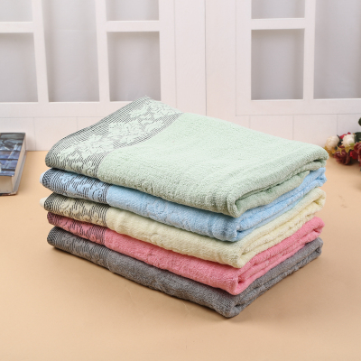 Foreign trade pure cotton jacquard pure color large towel cloth multi-color optional.