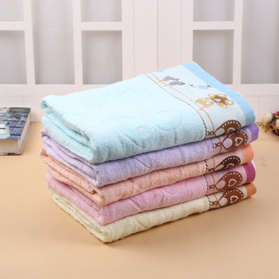 Towel jacquard water cube face all cotton soft absorbent cotton.