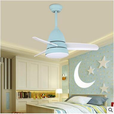 Factory Outlet 26-inch creative kids room fan light colored plastic fan blade silent fan lamp