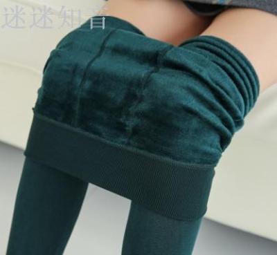 Plus velvet thickened Pearl leggings wearing one new foot warm in autumn and winter pants women