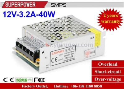 DC 12V3.2A 40W security LED switching power supply/adapter power supply