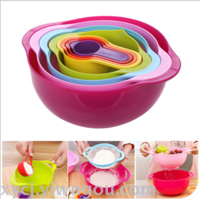 Creative Rainbow Salad Bowl measuring cups measuring spoons set of eight kitchen set
