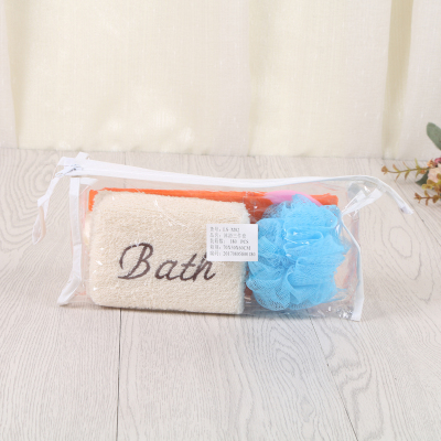 Factory Direct Sales Bath Loofah Rubbing Gadget Strong Back Bath Towel 3-Piece Set