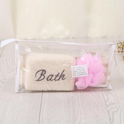Factory Direct Sales Bath Loofah Rubbing Gadget Strong Bath Towel Bath 3-Piece Set