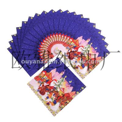 Printed napkins/colored tissue paper flower