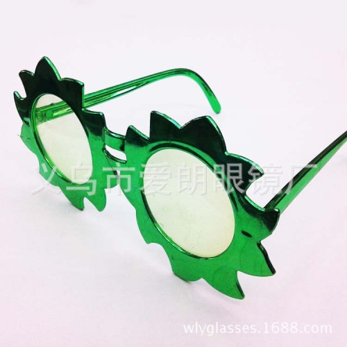 Factory Direct Sales Dance Fun Glasses Electroplating SUNFLOWER Glasses Trendy Funny Glasses