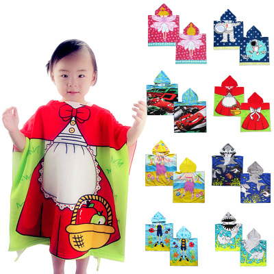 cute cartoon child cloak microfiber hooded towel towel  swimming 