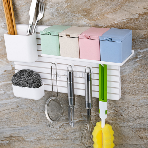 adhesive wall mounted storage rack creative storage box creative plastic organizing rack bathroom kitchen storage rack