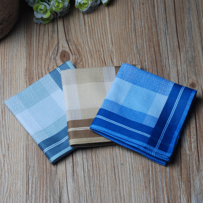 Parcel post [12] pure cotton men 's handkerchief, light colored handkerchief, satin stripe, time! Absorbent handkerchief, 43 cm