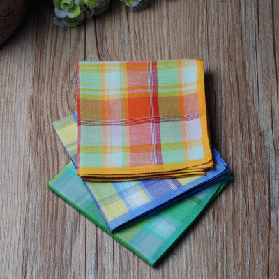 [12] pure cotton lady's wishearthing: checked experimentally determined colored resistance-second square 43CM