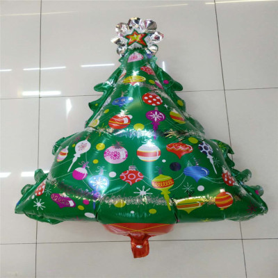 Christmas tree decorated with aluminum balloon