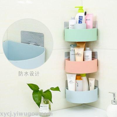 Triangle rack home bathroom without shelf from perforated wall storage shelf