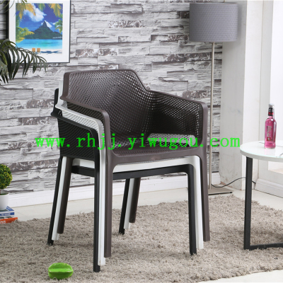 Nordic leisure banquet chairs outdoor chairs coffee hollow plastic backrest Chair chat simple Office chairs