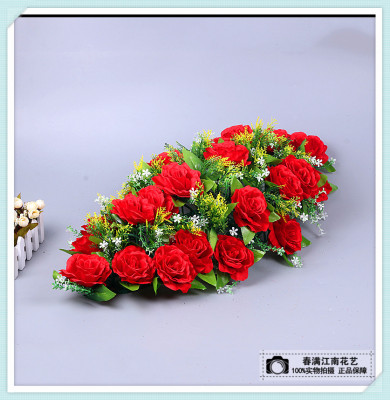 Rose flower disk simulation flower decoration flower plate wedding car decoration simulation flower.