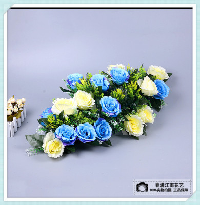 Popular rose creative simulation flower disk quality simulation flower quality simulation flower decoration.