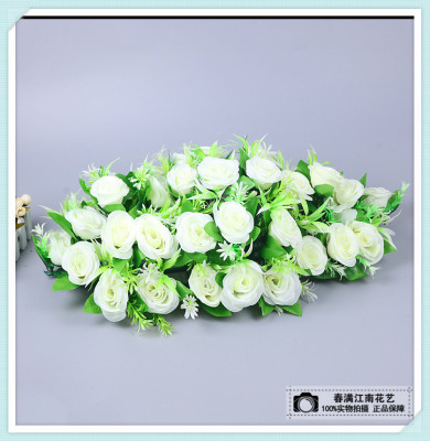 White green leaf simple imitation flower table wedding car decoration flower manufacturer direct sale simulation flower.