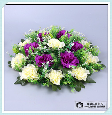 Wedding car rose disk simulation rose disk round flower ball high imitation wedding decoration.