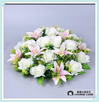 The lectern flower cluster conference table flower simulation flower use artificial flower decoration flower wedding