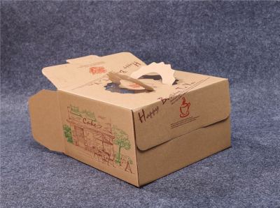 Brown paper cake box packing box