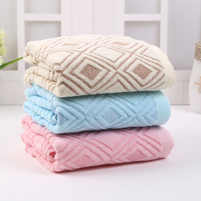 Rhomboid cotton home face towel thickened plain coloured jacquard face towel.