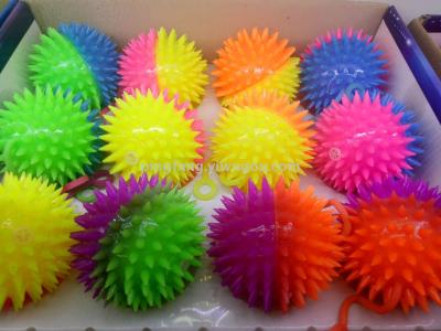 Two-Tone Solid Color Flash Soft Rope Massage Ball
