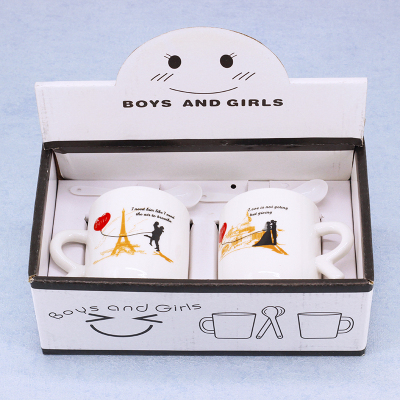New couple of Jingdezhen ceramic Cup mug Cup gift gifts promotional gifts