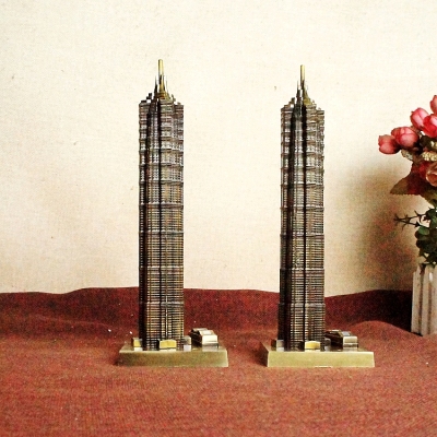 Metal alloy craft model of Shanghai jinmao building creative home decorations