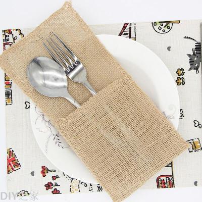 Manual spot creative home party Hotel wedding festivals Western lace jute bags fork bags