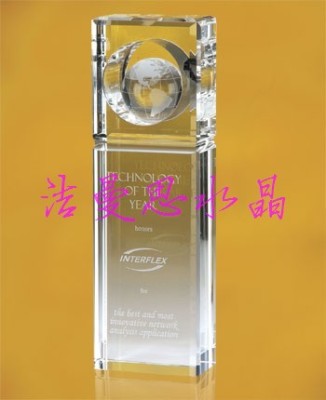 Manufacturer of custom - made golf crystal trophy can be engraved word plus LOGO award commemorative trophy