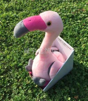 New foreign trade and explosive electric pink Flamingo, ostrich neck singing plush toy doll