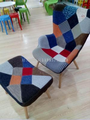 Patchwork Soft Bag Cushion Case Chair Living Room Bedroom Comfortable Recliner Simple and Stylish Casual Sofa Chair Set