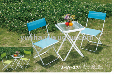 New folding top textilene table and Chair set/JHA-271