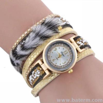 Aliexpress explosions wrapped with two stylish hair decoration ring magnet buckle ladies bracelet watches