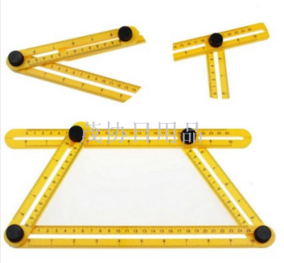 ABS Plastic Four-Folding Ruler Multi-Angle Ruler Woodworking Building Decoration Measuring Tool