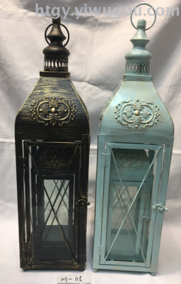 Iron Storm Lantern Craftwork, Bronze Light Blue