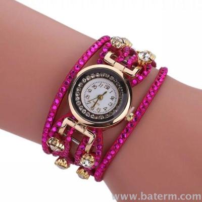 Explosions fashion multi-level drill adornment of foreign trade South Korea down Lady decorative Bracelet Watch