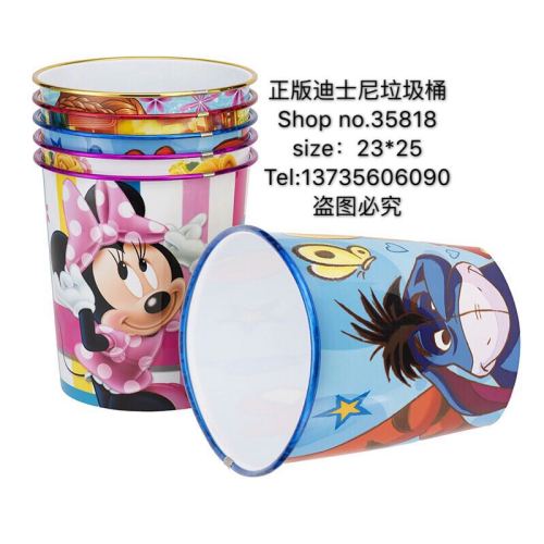 disney medium round trash can mickey/minnie/winnie the pooh/princess/racing story