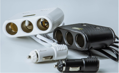 A three high-power dual USB car cigarette lighter one for three-car cell phone charger