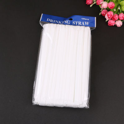 Factory Direct Sales Disposable Drink Straw Flexible Single Thin Straw White Straw